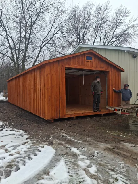 Past shed delivery and placement — photo 102